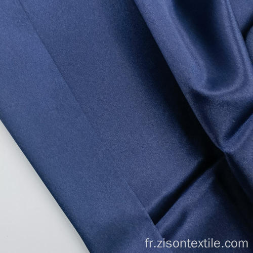 Tissus de satin élégant 100% polyester Spandex bleu saphir